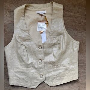 House Of Harlow Button-Up Vest- Size S Ivory- NWT